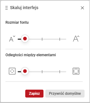 skaluj interfejs formatka