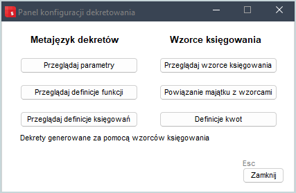 parametry dekretowania