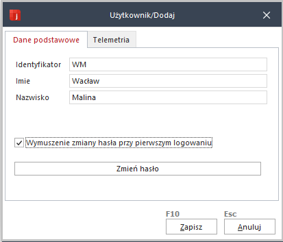 WAPRO JPK. Polecenie &quot;Użytkownicy&quot;