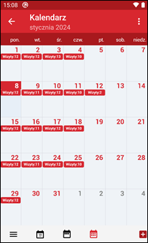 Wapro mobilny handlowiec kalendarz dzień