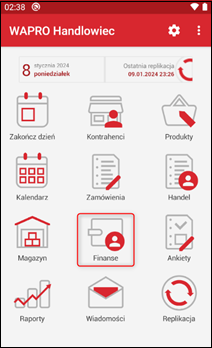 Wapro mobilny handlowiec dokumenty finansowe ikona