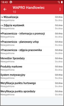 Wapro mobilny handlowiec ankieta statusy