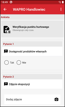 Wapro mobilny handlowiec ankieta hierarchia