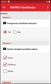 Wapro mobilny handlowiec ankieta logiczna