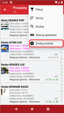 Wapro mobilny magazynier produkty
