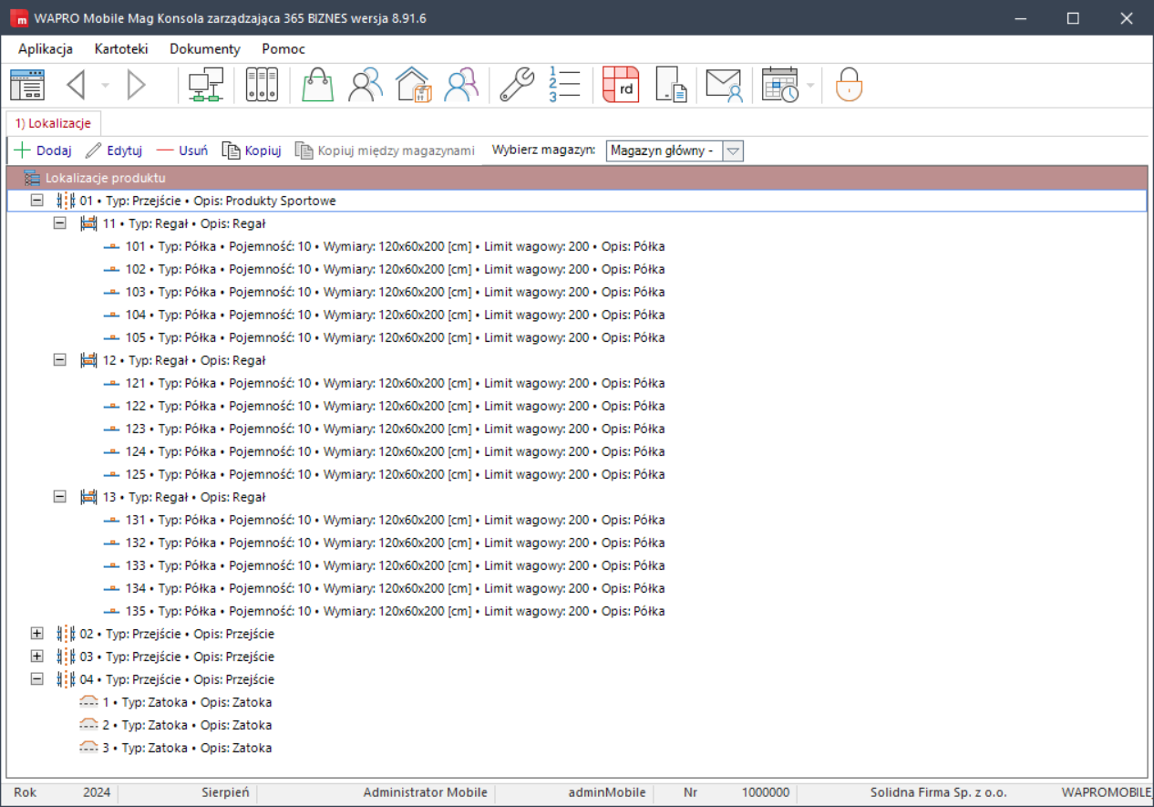 wapro mobilny magazynier lokalizacje wielopoziomowe