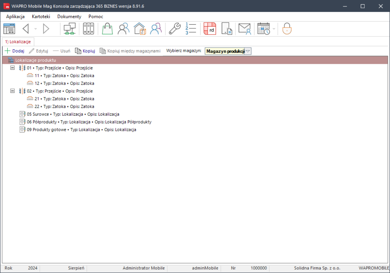 wapro mobilny magazynier lokalizacje wielopoziomowe