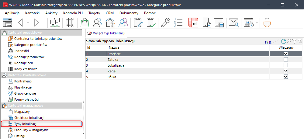 wapro mobilny magazynier lokalizacje wielopoziomowe